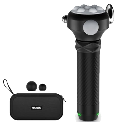 HYAKO Pro Max Therapy Massager - 6500 RPM Pro-Grade Deep Tissue Vibration for Full Body Pain Relief & Fascia Release | for Large Muscles & Sensitive Areas | Handheld Portable Massage Gun (Grey)